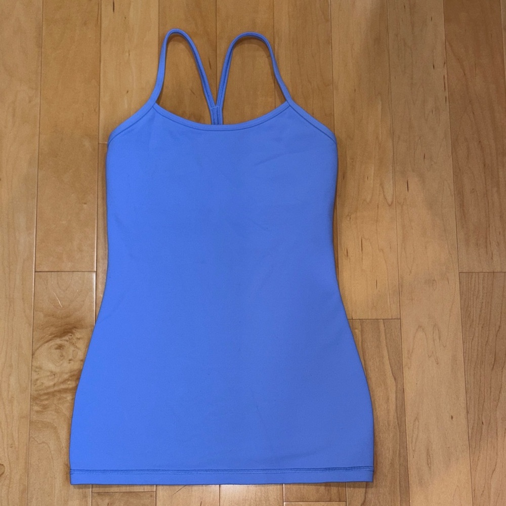 Lululemon Women's Blue Tank Top. Halter spaghetti straps with built in bra